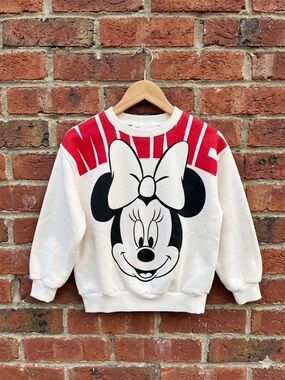 New With Tags ZARA Kids Minnie Mouse Graphic Sweatshirt Cream Red - Size 5Y
